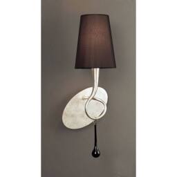 Netlighting Paola Wall Lamp E14 Silver ed Black Shade & Black Glass Droplets - thumbnail 2