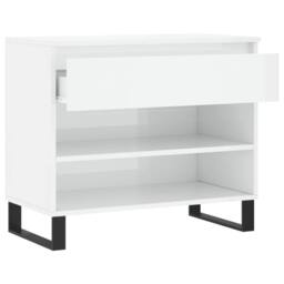Berkfield Home Shoe Cabinet High Gloss White 70x36x60 cm Engineered Wood - Size: 70 x 36 x 60 cm - thumbnail 6
