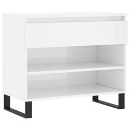 Berkfield Home Shoe Cabinet High Gloss White 70x36x60 cm Engineered Wood - Size: 70 x 36 x 60 cm - thumbnail 3