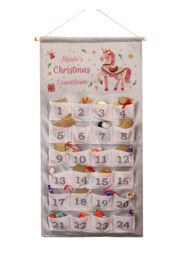 Personalised Memento Company Women's Personalised Unicorn Christmas Advent Calendar in Grey - thumbnail 1