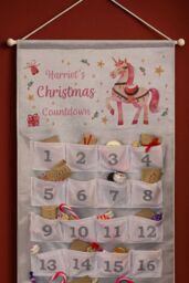 Personalised Memento Company Women's Personalised Unicorn Christmas Advent Calendar in Grey - thumbnail 3