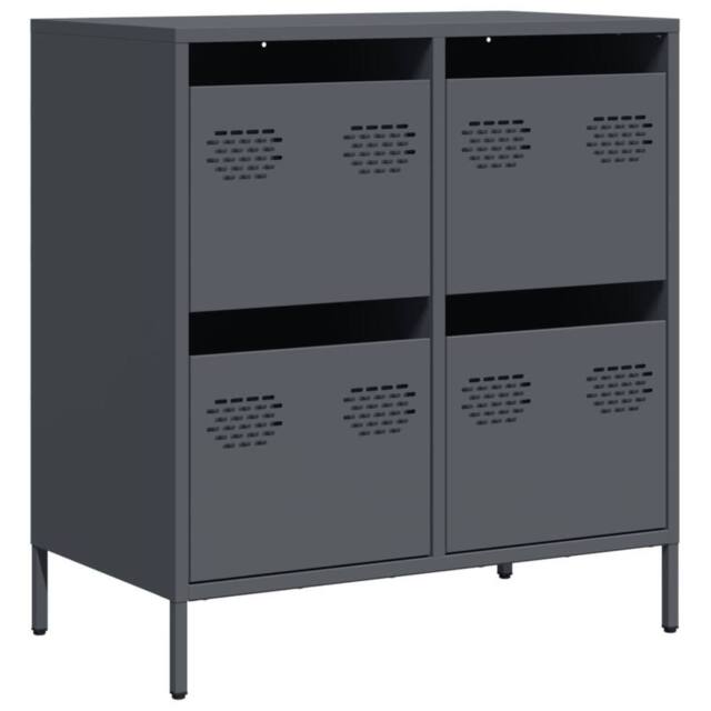 Berkfield Home Sideboard¬†Anthracite 68x39x73.5 cm Cold-rolled Steel in Charcoal - image 1