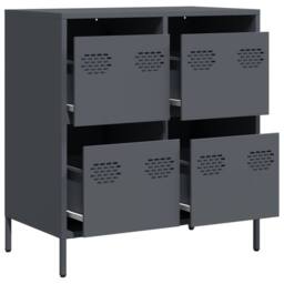 Berkfield Home Sideboard¬†Anthracite 68x39x73.5 cm Cold-rolled Steel in Charcoal - thumbnail 4