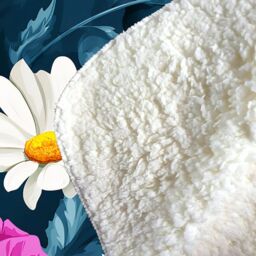 Warren Reed - Designer Poppy Flowers With Chamomile Sherpa Blanket in Blue - Size: Large - thumbnail 3