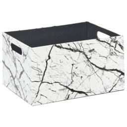 Wyld and Coco Set of 3 White Faux Leather Marble-Effect Storage Baskets - thumbnail 7