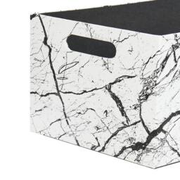 Wyld and Coco Set of 3 White Faux Leather Marble-Effect Storage Baskets - thumbnail 8