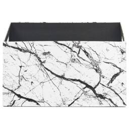 Wyld and Coco Set of 3 White Faux Leather Marble-Effect Storage Baskets - thumbnail 6