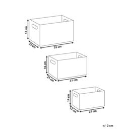 Wyld and Coco Set of 3 White Faux Leather Marble-Effect Storage Baskets - thumbnail 4