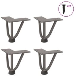 Berkfield Home Hairpin Table Legs 4 pcs Natural Steel 10 cm Solid Steel in Brown