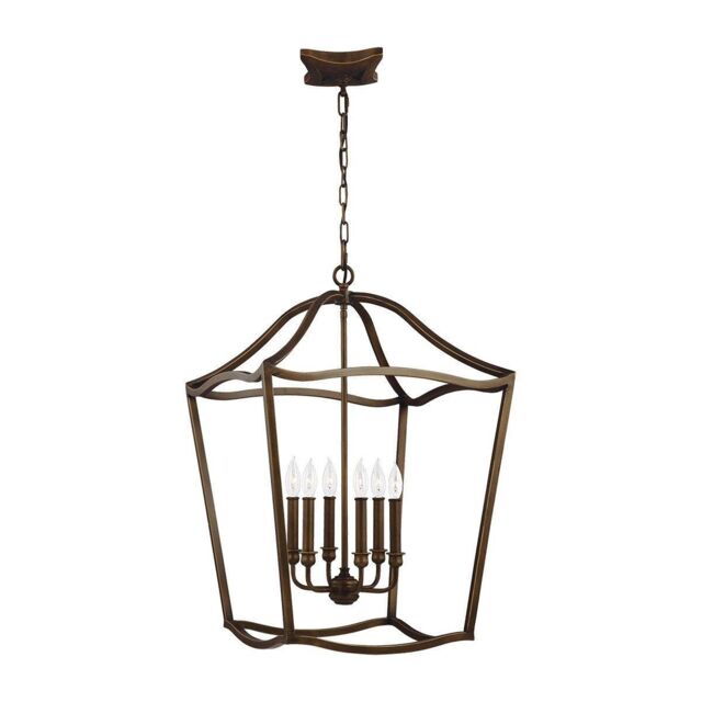Netlighting Yarmouth 6 Light Pendant Painted Aged Brass in Yellow - image 1
