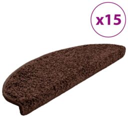Berkfield Home Carpet Stair Treads 15 pcs Brown 65x21x4 cm - Size: Medium - thumbnail 2