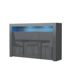 Mex Furniture LTD Sideboard Aether 155cm - Dark Grey with Gloss Doors & LED Lights - thumbnail 9