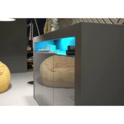 Mex Furniture LTD Sideboard Aether 155cm - Dark Grey with Gloss Doors & LED Lights - thumbnail 3