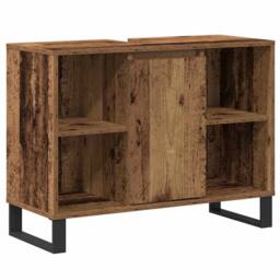 Berkfield Home Bathroom Vanity Unit Old Wood Particle board Medium in Brown