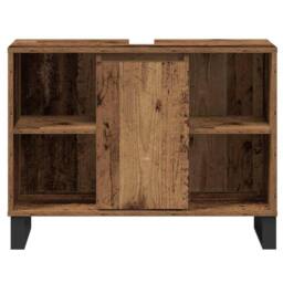 Berkfield Home Bathroom Vanity Unit Old Wood Particle board Medium in Brown - thumbnail 6