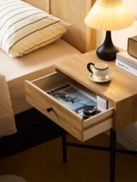 Nordlys Bedside Table Night Stand in Wood & Metal in Brown - thumbnail 6