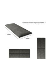 Aspire EasyMount Wall Mounted Upholstered Panels, Modular DIY Headboard in Kimiyo Linen Fabric (Pack of 4) in Grey - thumbnail 5