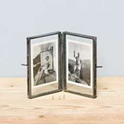 Paper High Reclaimed Glass Folded Double Photo Frame in Copper - Size: Medium - thumbnail 6