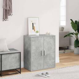 Berkfield Home Shoe Cabinet Concrete Grey 60x35x70 cm Engineered Wood - Size: 60 x 35 x 70 cm - thumbnail 2