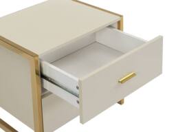 Vente-unique Bedside Table With 2 Drawers - MDF - Beige & Gold - OMBRELIA - thumbnail 8
