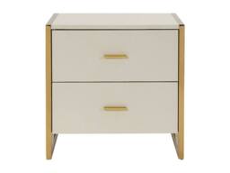 Vente-unique Bedside Table With 2 Drawers - MDF - Beige & Gold - OMBRELIA - thumbnail 5