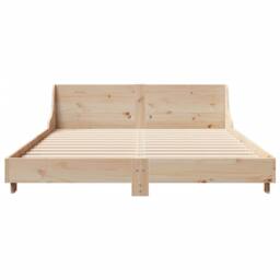 Berkfield Home Modern Bed Frame without Mattress 120x190 cm Small Double Solid W in Natural - thumbnail 4