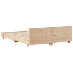 Berkfield Home Modern Bed Frame without Mattress 120x190 cm Small Double Solid W in Natural - thumbnail 6
