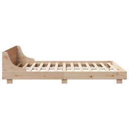 Berkfield Home Modern Bed Frame without Mattress 120x190 cm Small Double Solid W in Natural - thumbnail 5