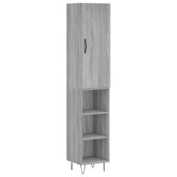 Berkfield Home Highboard Grey Sonoma 34.5x34x180 cm Engineered Wood - thumbnail 2