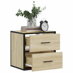 Berkfield Home Wall-mounted Bedside Cabinets 2 pcs Sonoma Oak 40x31x39.5 cm in Brown - thumbnail 4