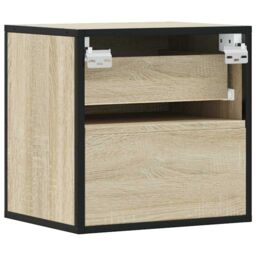 Berkfield Home Wall-mounted Bedside Cabinets 2 pcs Sonoma Oak 40x31x39.5 cm in Brown - thumbnail 8