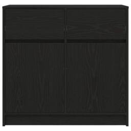 Berkfield Home Sideboard with Drawer Black Oak 80x34x76 cm Engineered Wood - Size: 80 x 34 x 76 cm - thumbnail 6