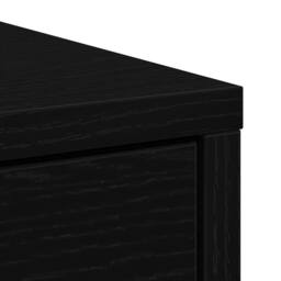 Berkfield Home Sideboard with Drawer Black Oak 80x34x76 cm Engineered Wood - Size: 80 x 34 x 76 cm - thumbnail 9