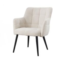 Home Source Armchair Boucle Cream Teddy Fur Living Room Home Accent Occassional - thumbnail 8