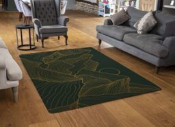 Benjamin Tate Design Golden Mountain Line Art Designer Rug in Natural - Size: Large - thumbnail 2