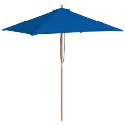 Berkfield Home Outdoor Parasol with Wooden Pole Blue 150x200 cm - thumbnail 2