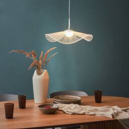 Wyld and Coco Wavy Pendant LED Lamp White Metal with Acrylic Shade - thumbnail 1