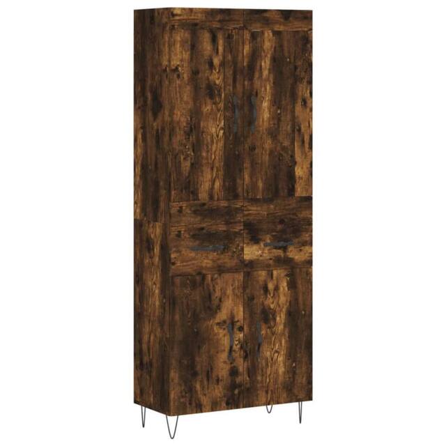 Berkfield Home Highboard Smoked Oak 69.5x34x180 cm Engineered Wood in Brown - image 1