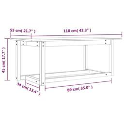 Berkfield Home Coffee Table Grey 110x55x45 cm Solid Wood Pine - Size: 110 x 55 x 45 cm - thumbnail 8