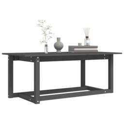 Berkfield Home Coffee Table Grey 110x55x45 cm Solid Wood Pine - Size: 110 x 55 x 45 cm - thumbnail 6