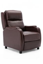 More4Homes Churwell Bonded Leather Pushback Recliner Armchair Sofa Cinema Chair in Brown - thumbnail 2