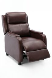 More4Homes Churwell Bonded Leather Pushback Recliner Armchair Sofa Cinema Chair in Brown - thumbnail 3