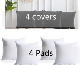Luxury Living Set of 4 Velvet Chenille Cushions 45cm x 45cm with Removable Covers & Plush Pads - Soft, Stylish Home Décor - Size: 45 cm x 45 cm - thumbnail 3