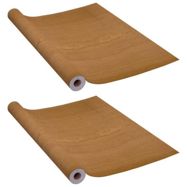 Berkfield Home Self-adhesive Door Films 2 pcs Light Oak 210x90 cm PVC in Brown - image 1