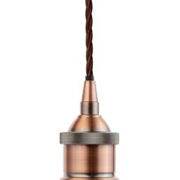 SE Home Burgundy Red Lincoln Pendant Light - Antique Copper - Brown Twisted - thumbnail 2