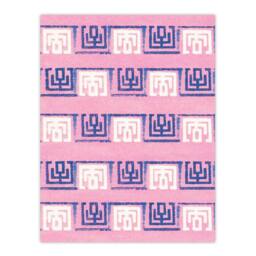 "Artery8 Pink Blue Geometric Pattern Vintage Japan Wall Art Print Korin - Size: W12"" x H16""" - thumbnail 1