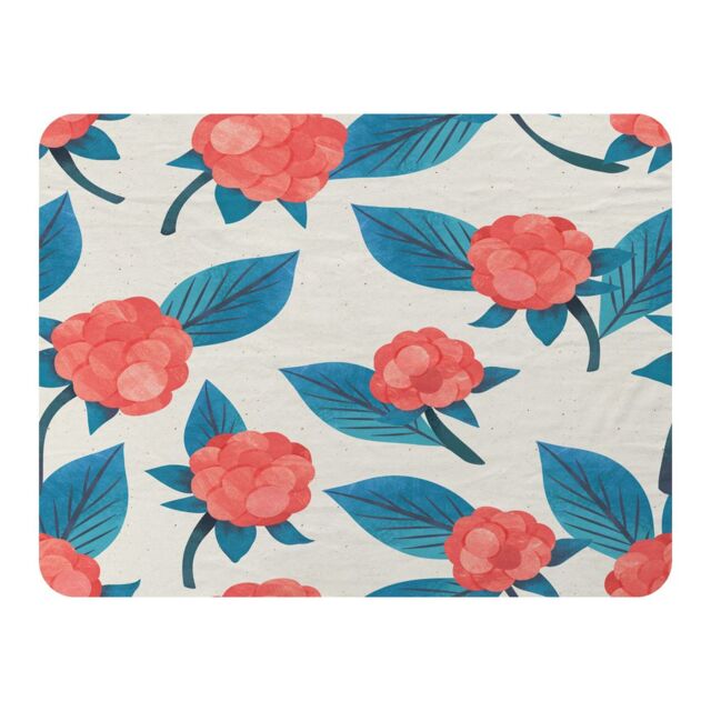 Benjamin Tate Design Watercolour Floral Pattern Blanket in Natural - Size: 120 cm x 150 cm - image 1