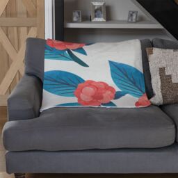 Benjamin Tate Design Watercolour Floral Pattern Blanket in Natural - Size: 120 cm x 150 cm - thumbnail 2
