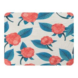 Benjamin Tate Design Watercolour Floral Pattern Blanket in Natural - Size: 120 cm x 150 cm - thumbnail 1