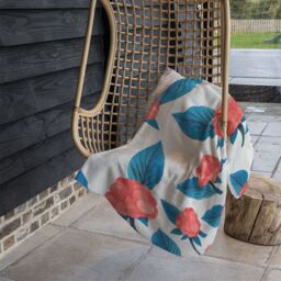 Benjamin Tate Design Watercolour Floral Pattern Blanket in Natural - Size: 120 cm x 150 cm - thumbnail 4